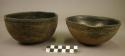 Bowls with polished interior, 2 with decorated rims
