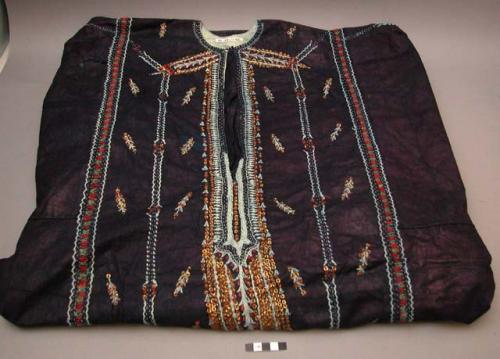 Cotton shirt - embroidered with gold and silver thread