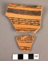 Sherds, black on orange