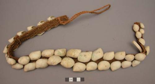 Fiber belt worn by men going into battle, decorated with shells +