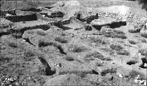 Excavation at South House, Test Trenches in Foreground