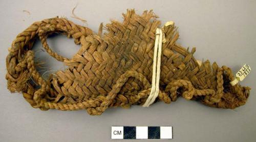 Fragment of twilled sandal, side loop ties