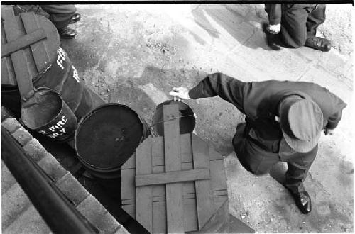 Above view of a man wearing a cap