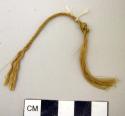 Fragment of cord--5" of which 3" is twisted with a knot where it begins, agave f