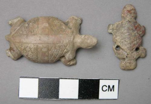 2 pierced shell turtles