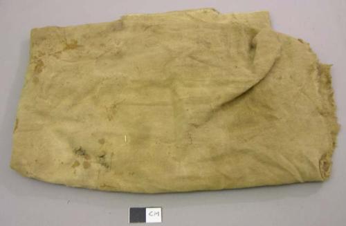 Fabric fragment, with rust marks