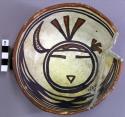 Early modern Hopi polychrome pottery bowl