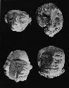 4 small stone heads