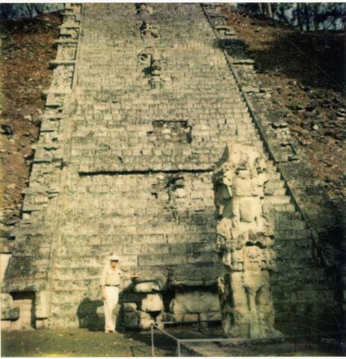 Gordon Willey by the Hieroglyphic Stairway