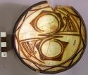 Bowl, polacca polychrome style c. int: Zuni rain bird design; ext: slipped, no d