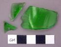 Glass, green bottle glass, fragments