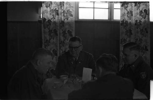 Men sitting around table