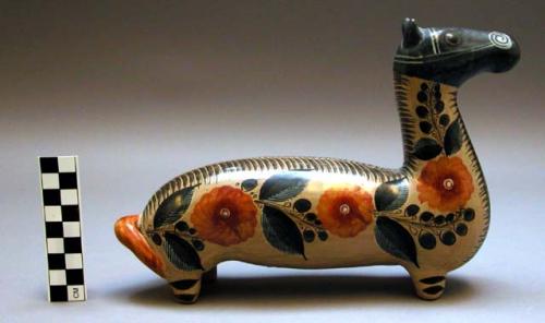 Polychrome pottery horse