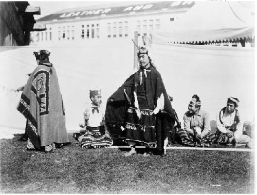 Kwakwaka’wakw dancers in regalia, World's Columbian Exposition of 1893