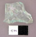 Glass, aqua bottle glass, fragment of neck