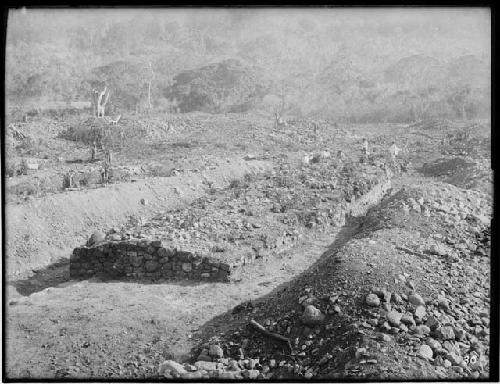 Northern wall of Mound 36, looking southeast