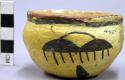 Bowl, polacca polychrome style c. int: slipped, no design; ext: plant & animal d