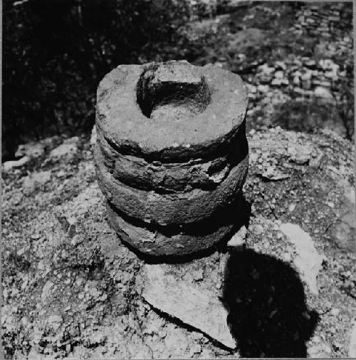 Structure Q159. Stone "spool" from fall in doorway