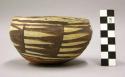 Bowl, polacca polychrome style c. int: splatter design; ext: linear design. 7.2