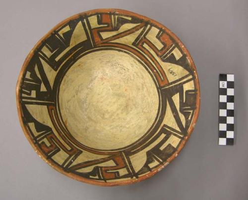 Bowl, polacca polychrome style c. int: linear design; ext: slipped, no design. 8