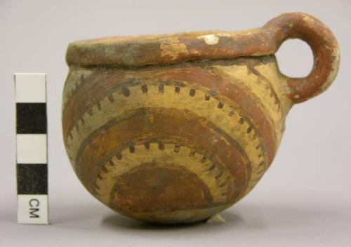 San Bernardo polychrome pottery small cup