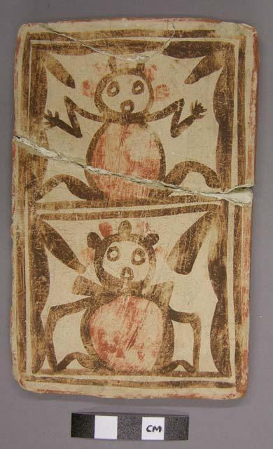 Tile, Polacca polychrome style d. kachina & clown design