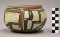 Bowl, polacca polychrome style c. int: splatter design; ext: linear design. 8.7