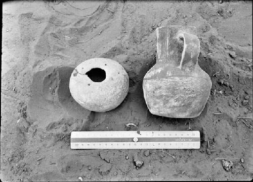 Pot 3, Burial 1; and Pitcher From Square B2