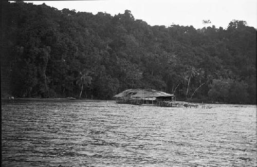 Houses or huts on stilts along the water