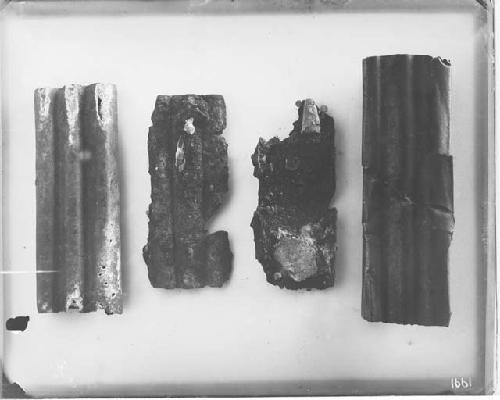 Tubes of copper and silver from mounds