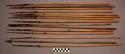 Arrow, wood and metal points, reed shafts, fiber wraps
