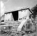 Shrine (restored) on West side of Great Pyramid (Str. 1) of Tazumal