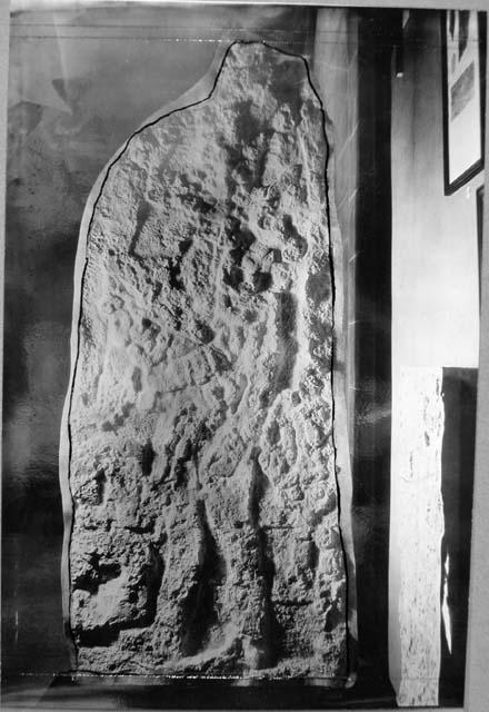 Stela 9- front. Photo of cast