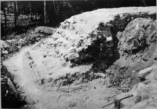 East side of Pyramid E-VII platform.  View looking south