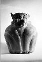 Jaguar effigy vessel.  Thin orange.  Cavarrubias Collection.