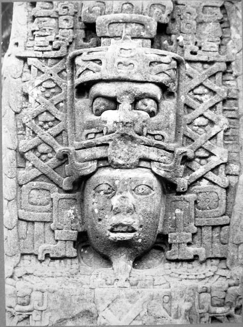 Stela A, face detail