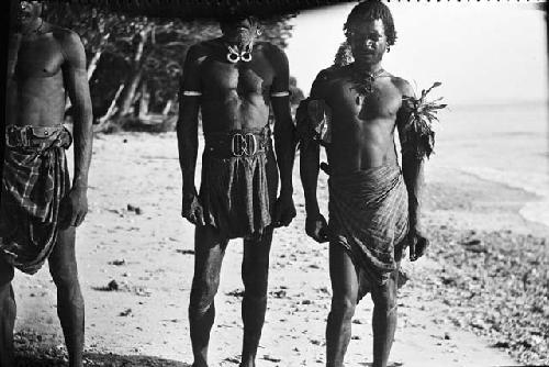 Group of men standing along shore