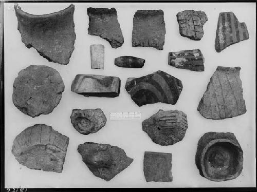 Pottery, trench B; Levels 4, 6, 8; Pit 3