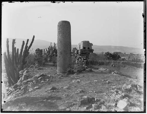 One of large columns to southeast of the Hall of the Six Columns in Milta