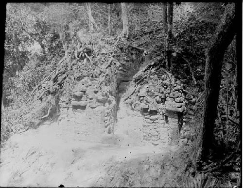 Group II, ruin B - entrance, masonry inplace