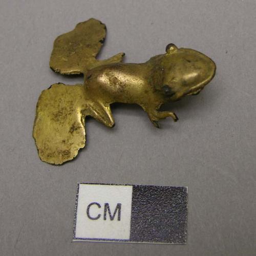 Base metal frog pendant, gold plated