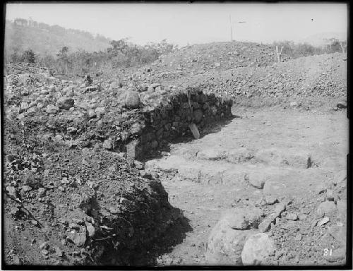 Northern wall of Mound 36, looking west