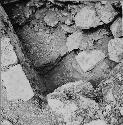 Gp. Z-50.  End of sacbe against buried terrace wall