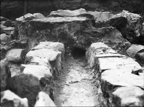 Tunnel into firepit in Channel of Kiva