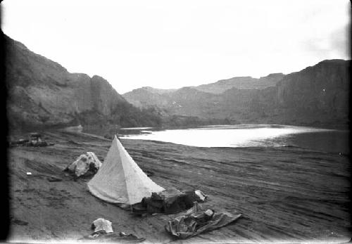 Camp on Bar at the Mouth of Smith Fork Canyon