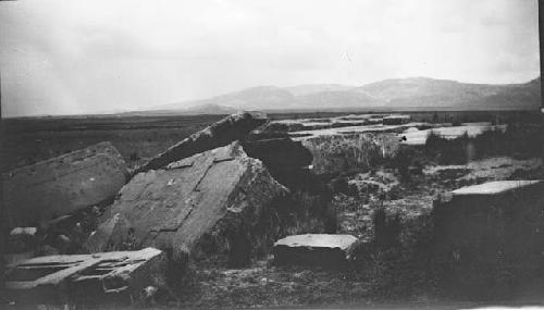 Large shaped monoliths in valley