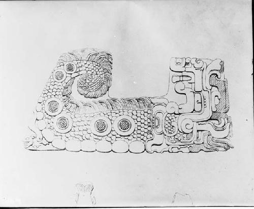 Maudslay's drawing of Altar O