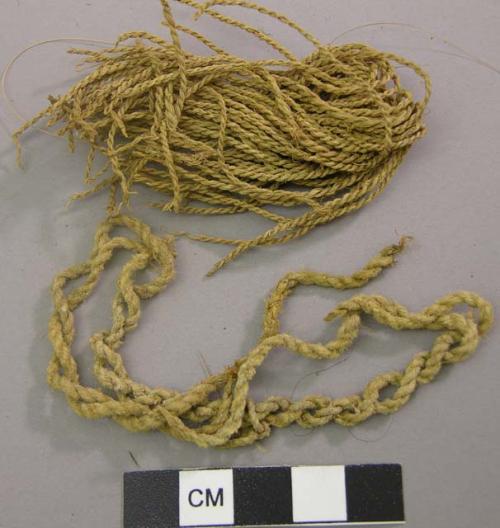 Woven fiber, twine fragments, two sizes