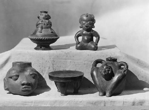 Pottery figurines and vessels