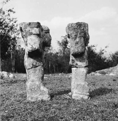 Atlanteans: left figure is 60 cm. tall, the right one is 61 cm.